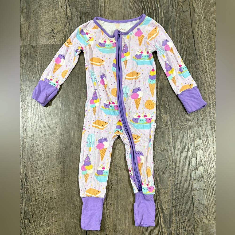 LITTLE SLEEPIES Wildberry Ice Cream Social Bamboo Viscose Zippy